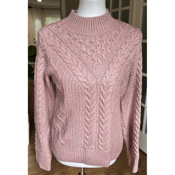 Abercrombie & Fitch Sweaters - Abercrombie & Fitch Pink Cable Knit Sweater Women's Small Cotton Blend Soft